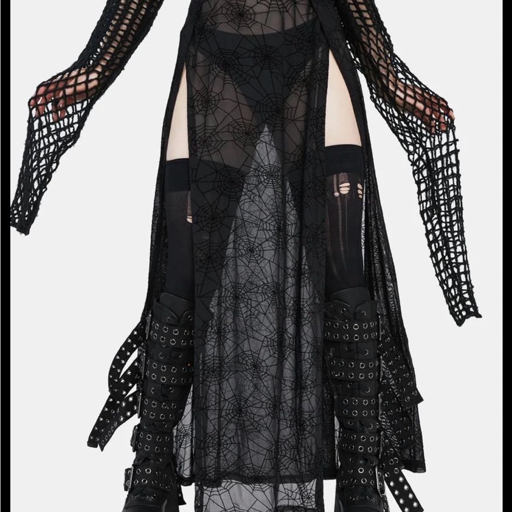 Black Spider Web Mesh skirt